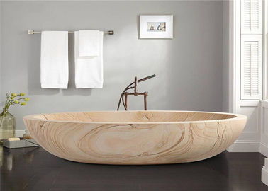 Китай Овальный форменный прочный естественный каменный материал травертина песчаника ванны поставщик
