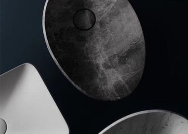 Китай Черной отделка раковины Мабле естественной каменной современной отполированная округлой формой поставщик