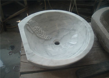 Китай Материал Каррары роскошной естественной каменной раковины белый мраморный с высекаенной виноградиной поставщик