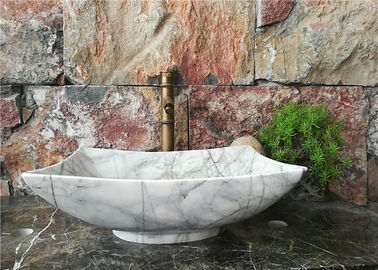 Китай Полигональная мраморная раковина ванной комнаты, естественные каменные раковины сосуда для ванной комнаты поставщик