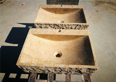 Китай Квадратный мраморный встречный таз, естественные каменные кухонные раковины с Фаусет постамента поставщик