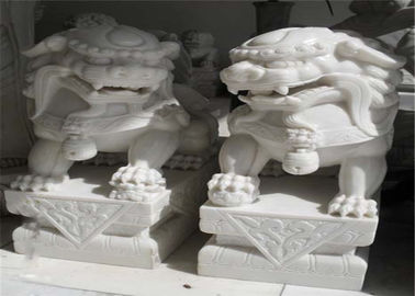 Китай Белая скульптура льва мрамора нефрита, каменные животные скульптуры подгонянный цвет поставщик