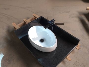 Китай Тщета гранита Префаб элегантная темная серая покрывает ванная комната гостиницы с керамической раковиной поставщик