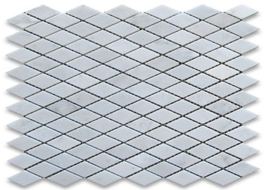 Китай Ромбоподобным поверхность плитки мозаики формы белым мраморным каменным отполированная диамантом поставщик
